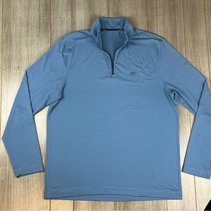 Southern Tide 1/4 Zip Pullover Men’s XL Performance Stretch Striped Blue *Stain